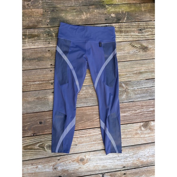 Athleta Pants - Allyson Felix x Athleta Legend Blue Reflective Mesh Running Leggings Womens L